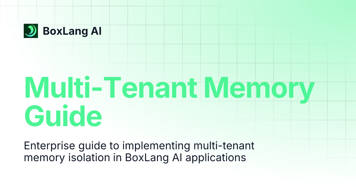 Multi-Tenant Memory Guide | BoxLang AI